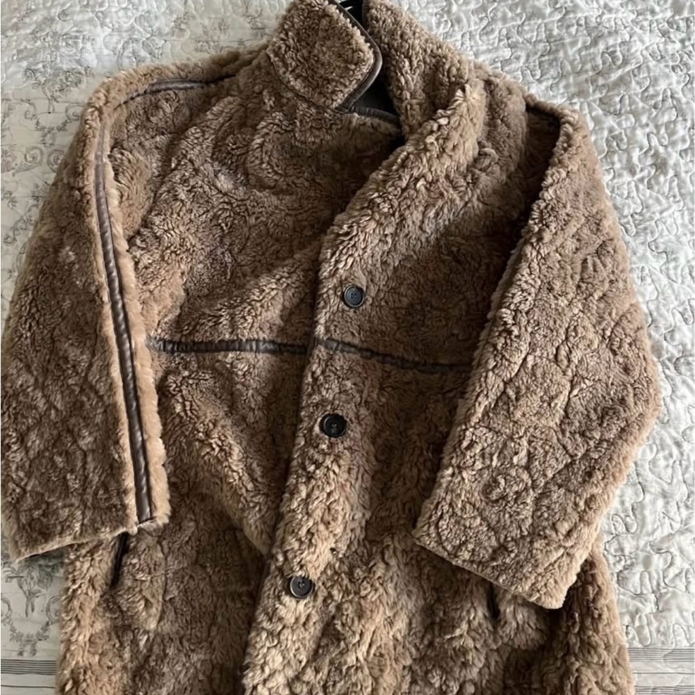 H&M Taupe Faux Fur Coat